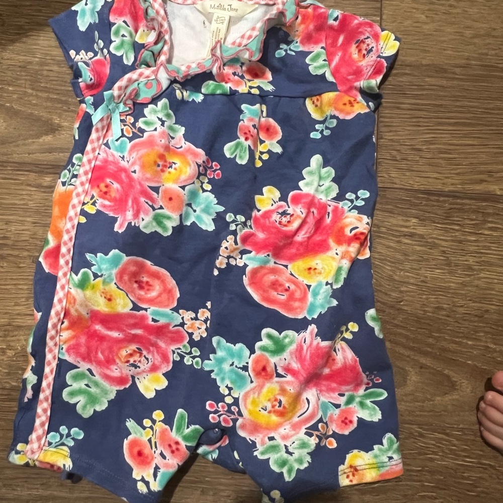 Matilda Jane Pink and Blue Floral Romper